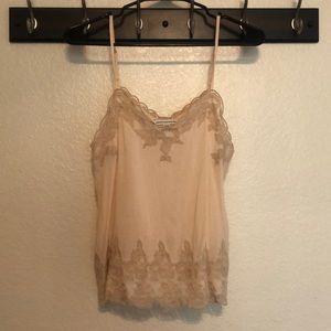 Cream lace tank top